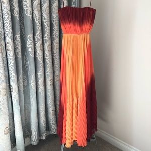 ALICE & OLIVIA Strapless Chiffon Maxi Dress